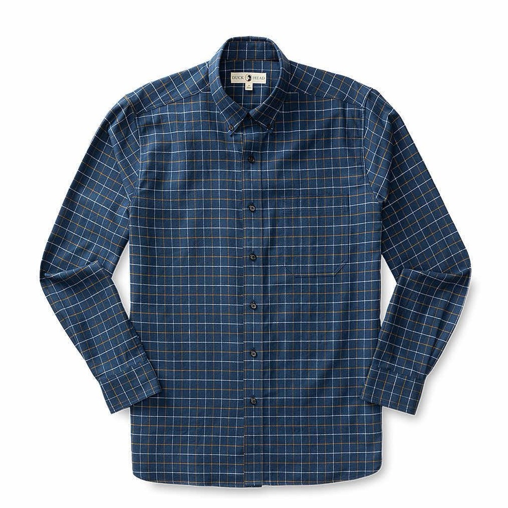 Duck Head MEN'S KIMBLE PLAID LONG SLEEVE FLANNEL SPORT SHIRT - Size XL